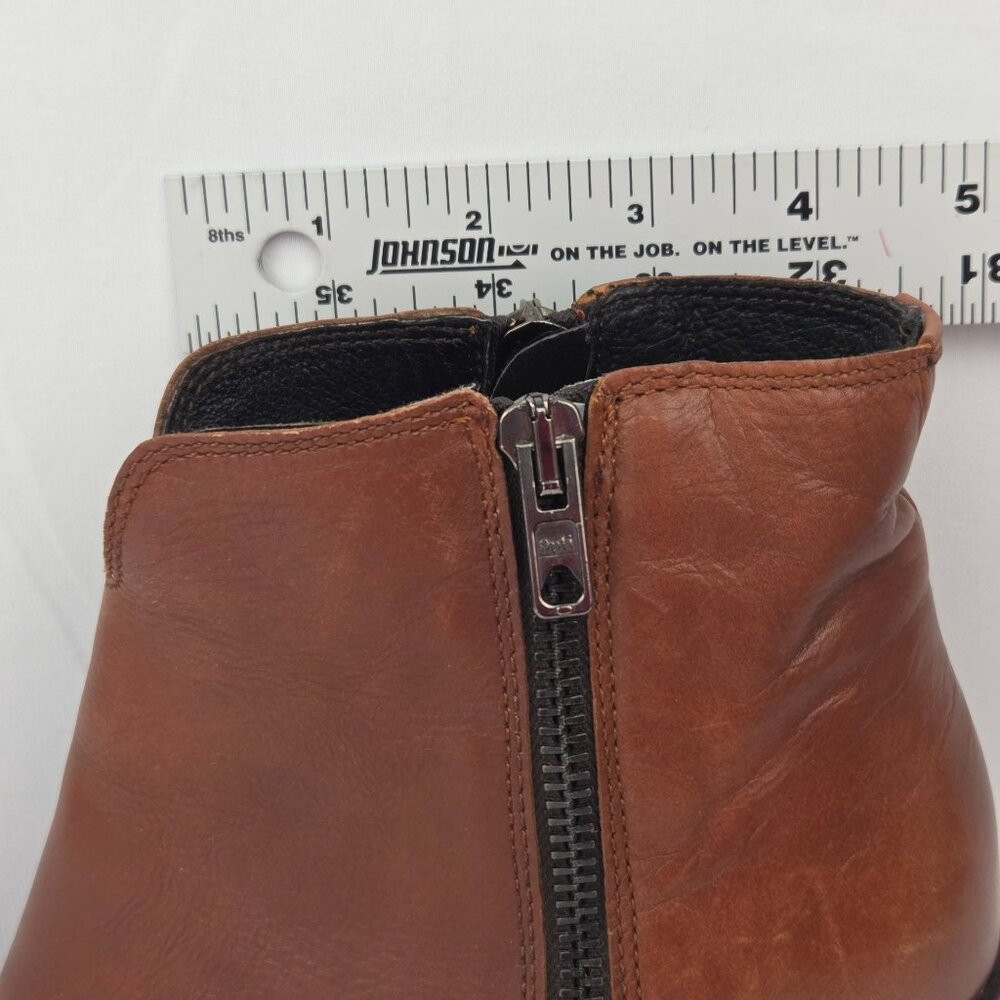 Boemos Brown Italian Leather Ankle Boots Size 38 - Picture 11 of 13